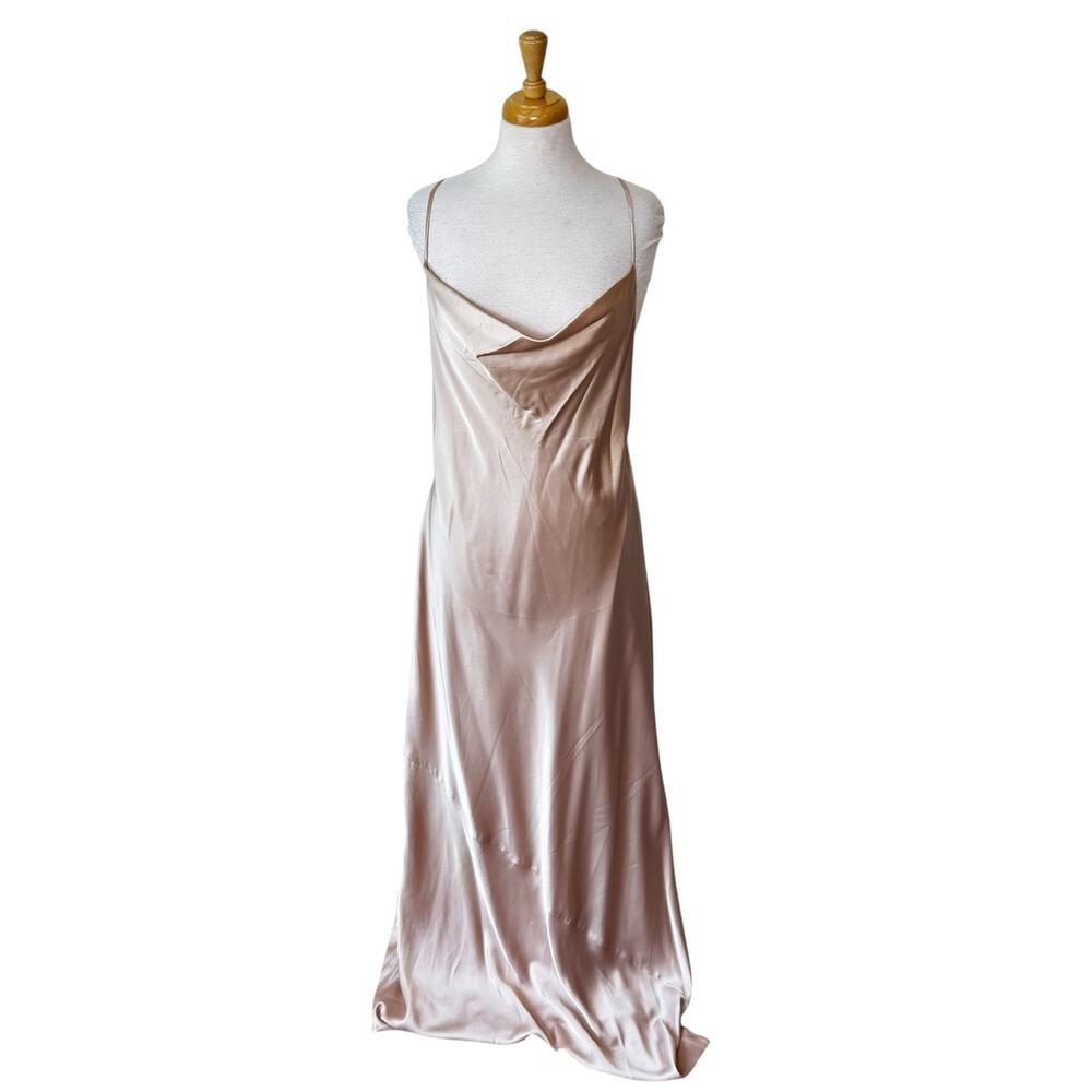 SHOW ME YOUR MUMU Tuscany Maxi Slip Dress Champagne Luxe Satin